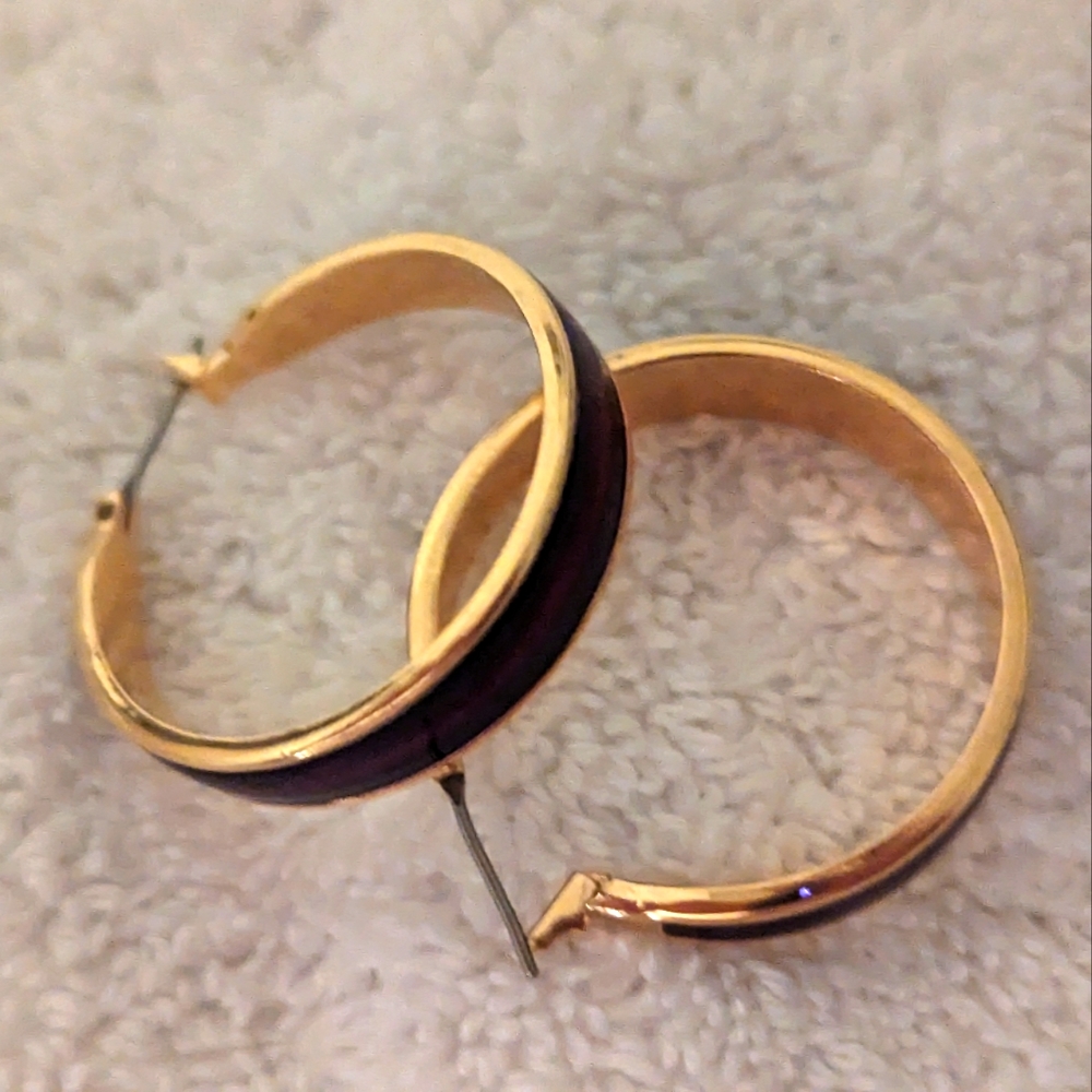 Purple and Gold Earrings